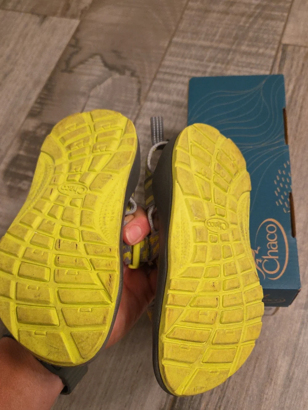 Chaco Kids Gray and Yellow Sport Sandals